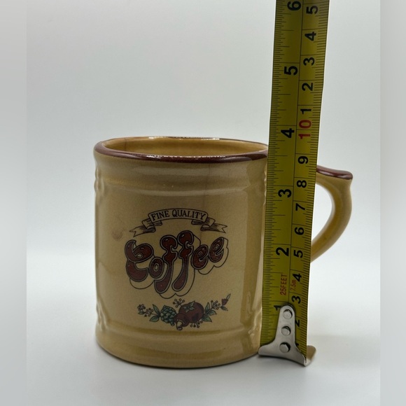 Vintage 70s ‘Fine Quality Coffee’ Mushroom Ceramic Mugs - Set of 2 Spice Brown - Picture 13 of 15